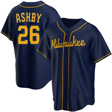 Aaron Ashby 26 2022-23 City Connect Milwaukee Brewers Jersey - Powder Blue  - Robokeg - Robokeg