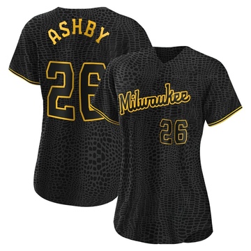 Big & Tall Men's Milwaukee Brewers Aaron Ashby Replica White Black/ Jersey