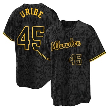 Abner Uribe Men's Nike White Milwaukee Brewers Alternate Replica Custom Jersey Size: Extra Large