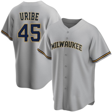 Abner Uribe Men's Nike White Milwaukee Brewers Alternate Replica Custom Jersey Size: Extra Large