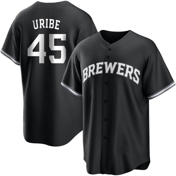 Abner Uribe Youth Nike Cream Milwaukee Brewers Home Replica Custom Jersey Size: Extra Large