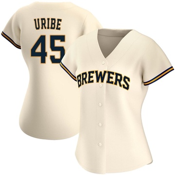 Abner Uribe Men's Nike White Milwaukee Brewers Alternate Replica Custom Jersey Size: Extra Large