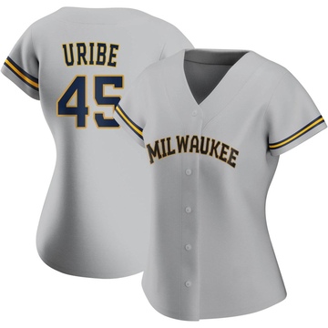 Abner Uribe Men's Nike White Milwaukee Brewers Alternate Replica Custom Jersey Size: Extra Large