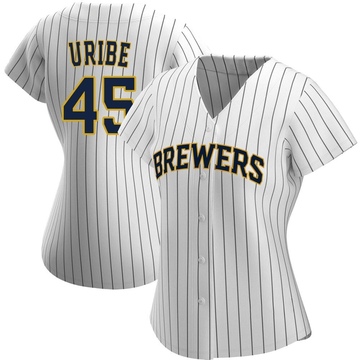 Abner Uribe Men's Nike White Milwaukee Brewers Alternate Replica Custom Jersey Size: Extra Large