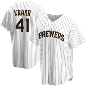 Men's Milwaukee Brewers Garrett Mitchell Nike Cream Replica Player Jersey