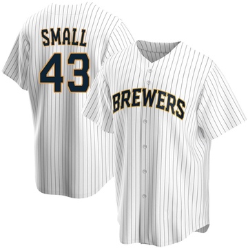 Ethan Small Men's Nike Cream Milwaukee Brewers Home Replica Custom Jersey Size: Large