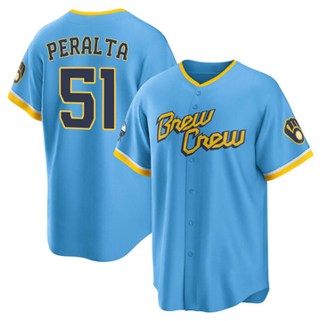 Top-selling Item] 2022-23 City Connect Youth Milwaukee Brewers Freddy  Peralta 51 Freddy Peralta 3D Unisex Jersey - Powder Blue