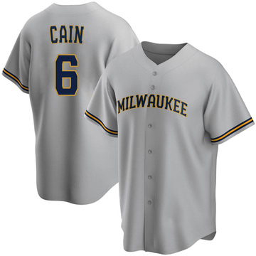 Brewers #6 Lorenzo Cain White Strip Cool Base Stitched Youth Baseball Jersey  on sale,for Cheap,wholesale from China