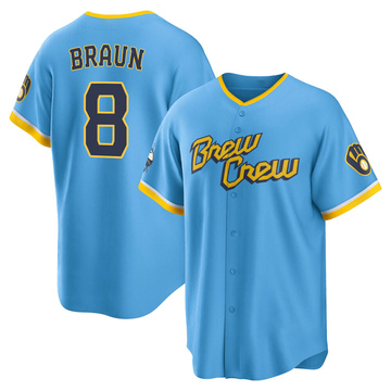 MILWAUKEE BREWERS RYAN BRAUN MAJESTIC YOUTH SMALL REPLICA JERSEY NEW WO TAG