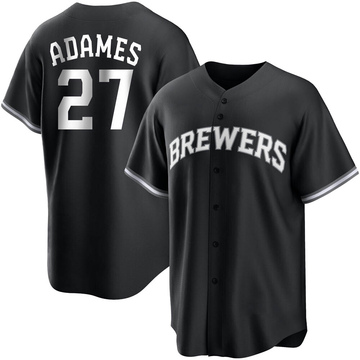 Youth Milwaukee Brewers Willy Adames Cool Base Home Jersey – White